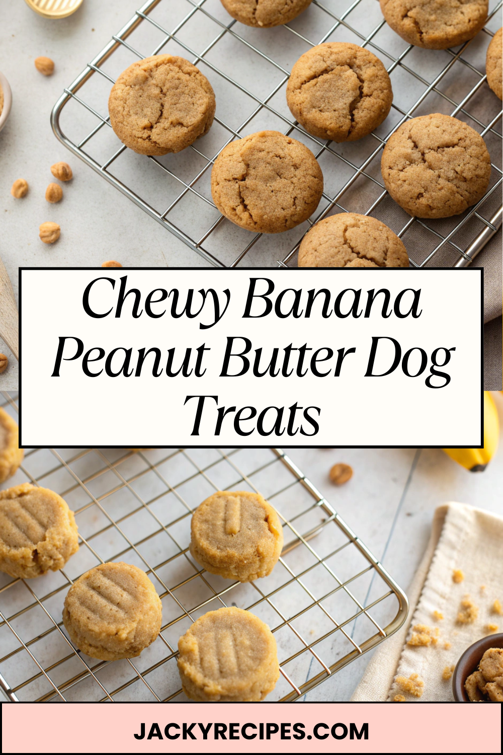 Chewy Banana Peanut Butter Dog Treats – Soft, Naturally Sweet & Perfect for Gentle Chewing