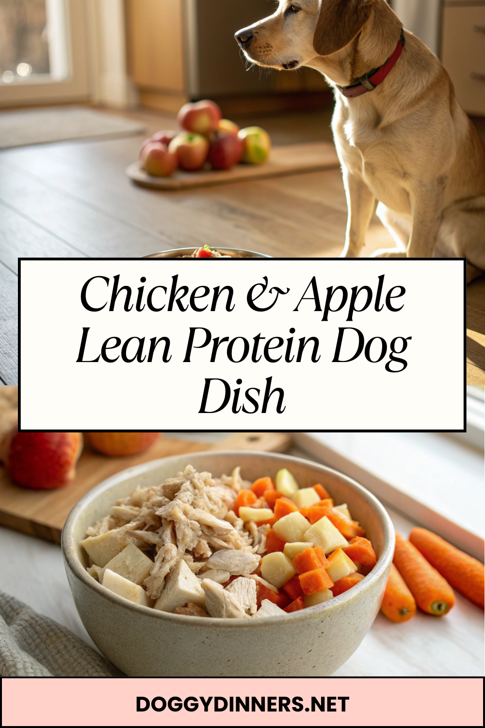 Chicken & Apple Lean Protein Dog Dish – Light, Fresh & Muscle-Supporting Nutrition with Natural Sweetness