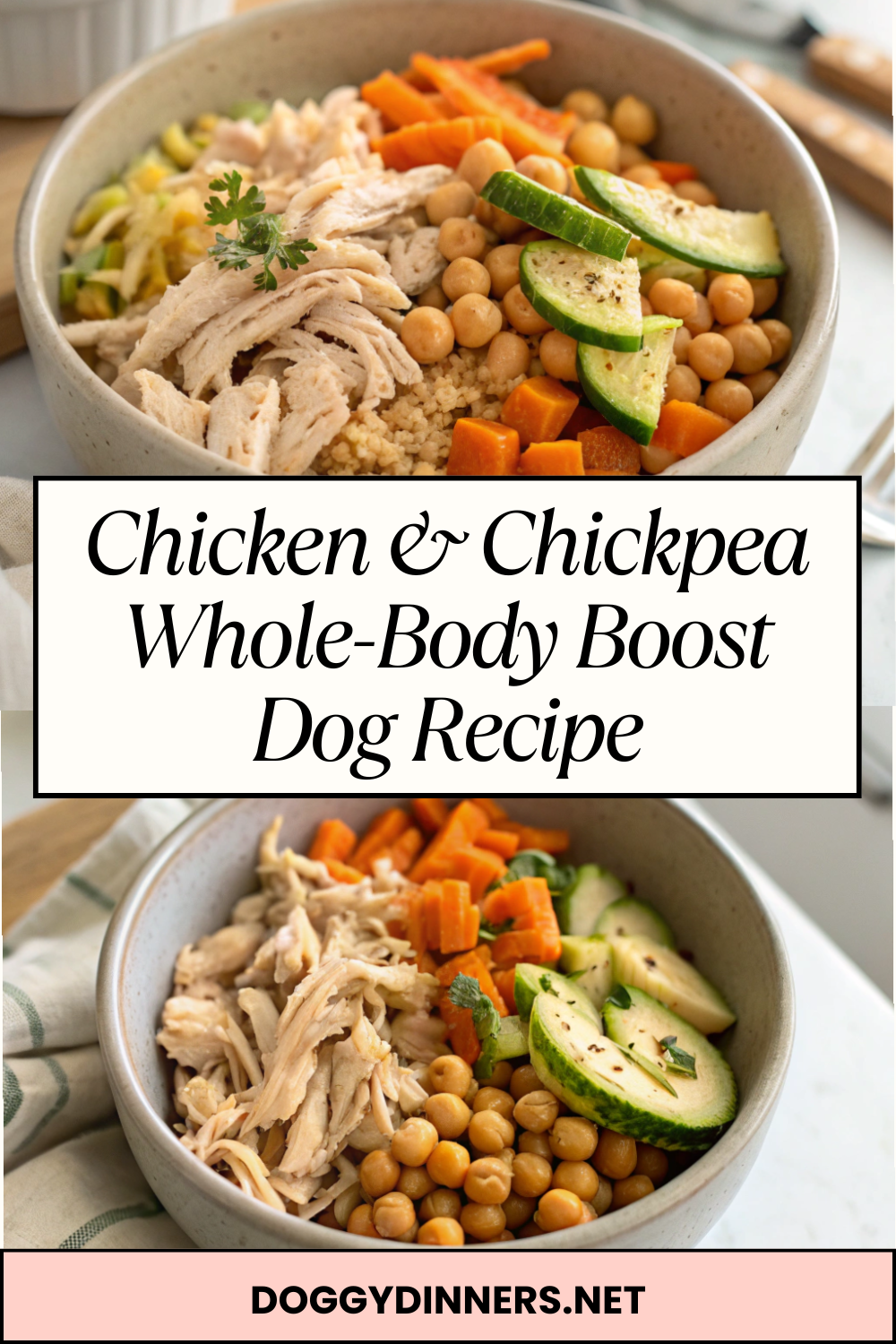 Chicken & Chickpea Whole-Body Boost Dog Recipe – Protein-Powered, Fiber-Rich & Designed for Total Wellness
