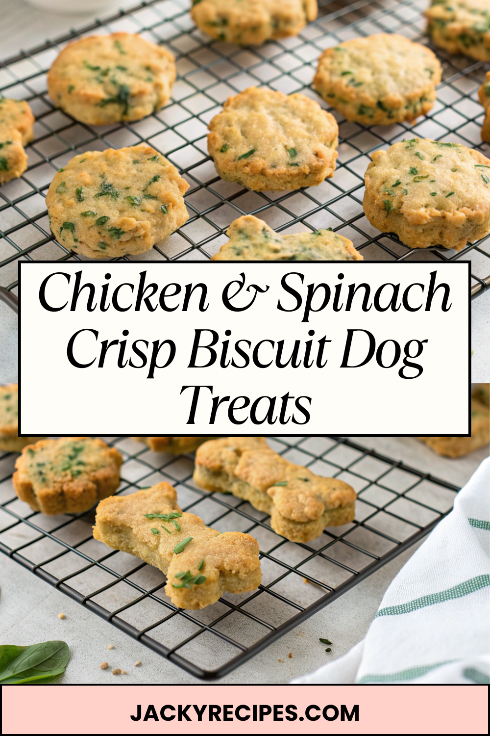 Chicken & Spinach Crisp Biscuit Dog Treats – Savory, Protein-Packed Crunch with Green Goodness