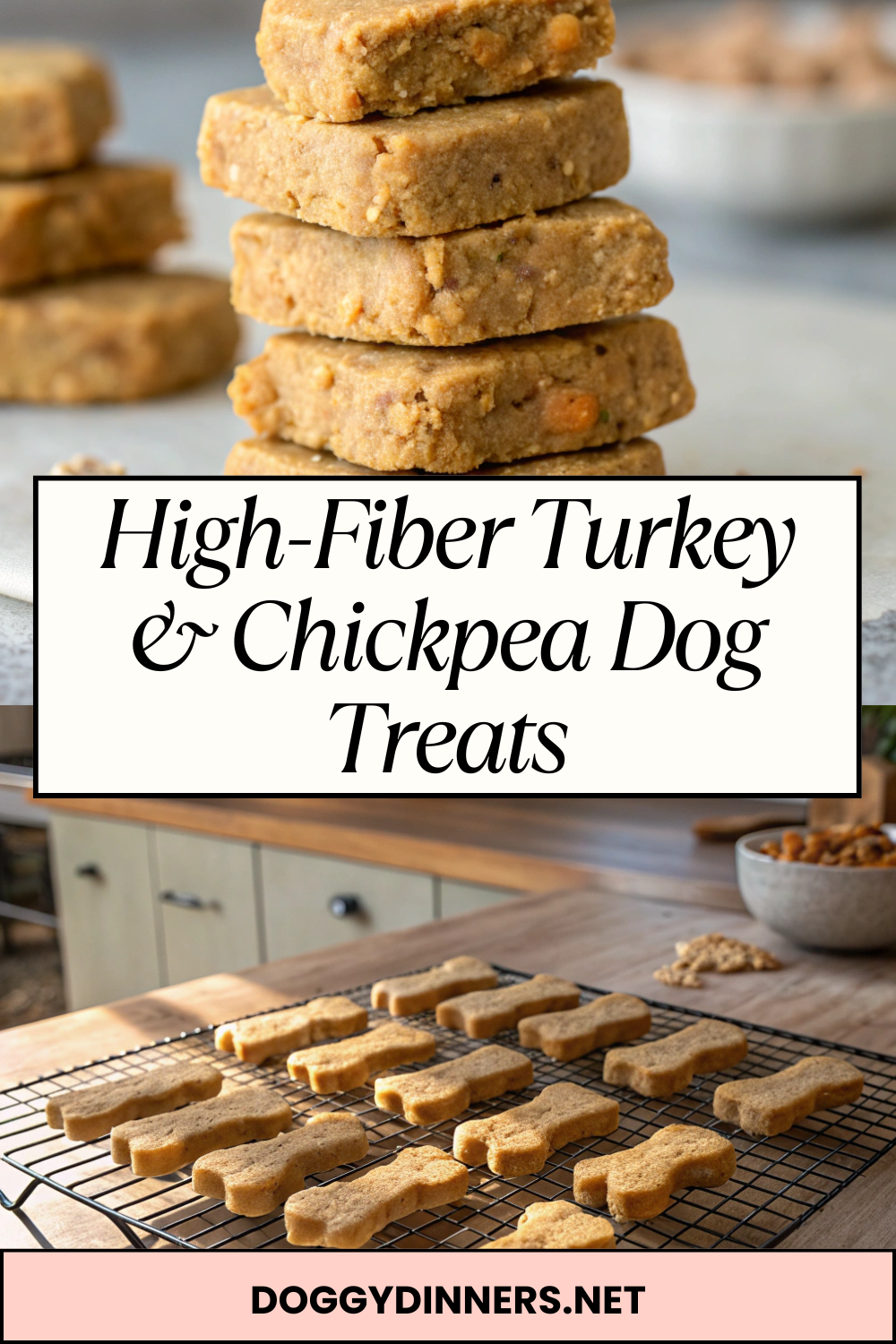 High-Fiber Turkey & Chickpea Dog TreatsSoft-baked, protein-rich dog treats made with gentle fiber sources for occasional rewarding