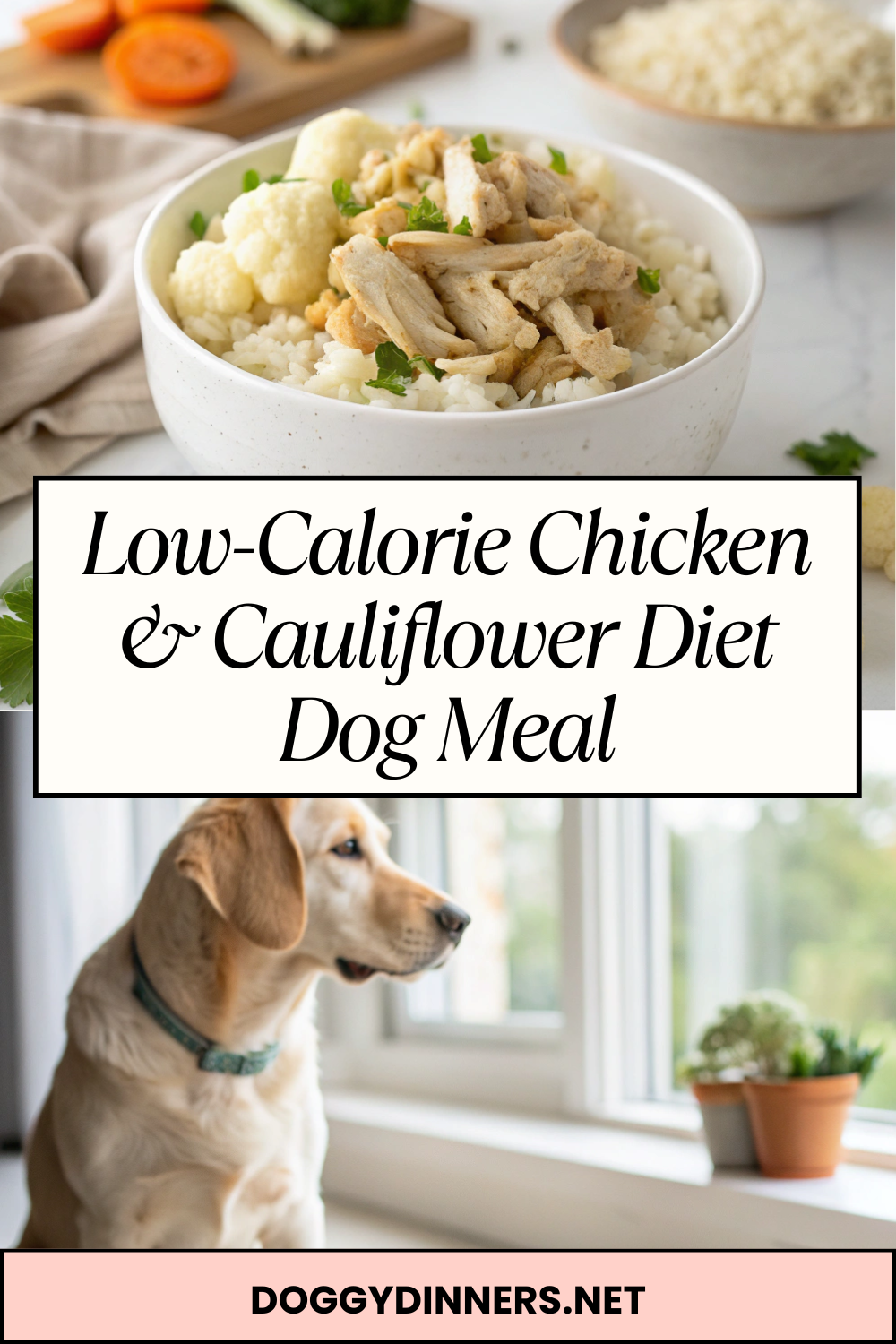 Low-Calorie Chicken & Cauliflower Diet Dog Meal – Light, Filling & Perfect for Weight Management