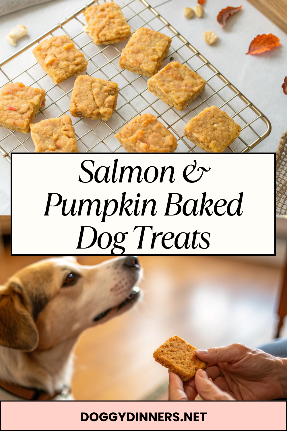 Salmon & Pumpkin Baked Dog Treats – Savory, Omega-Rich Crunch with Gentle Digestive Support