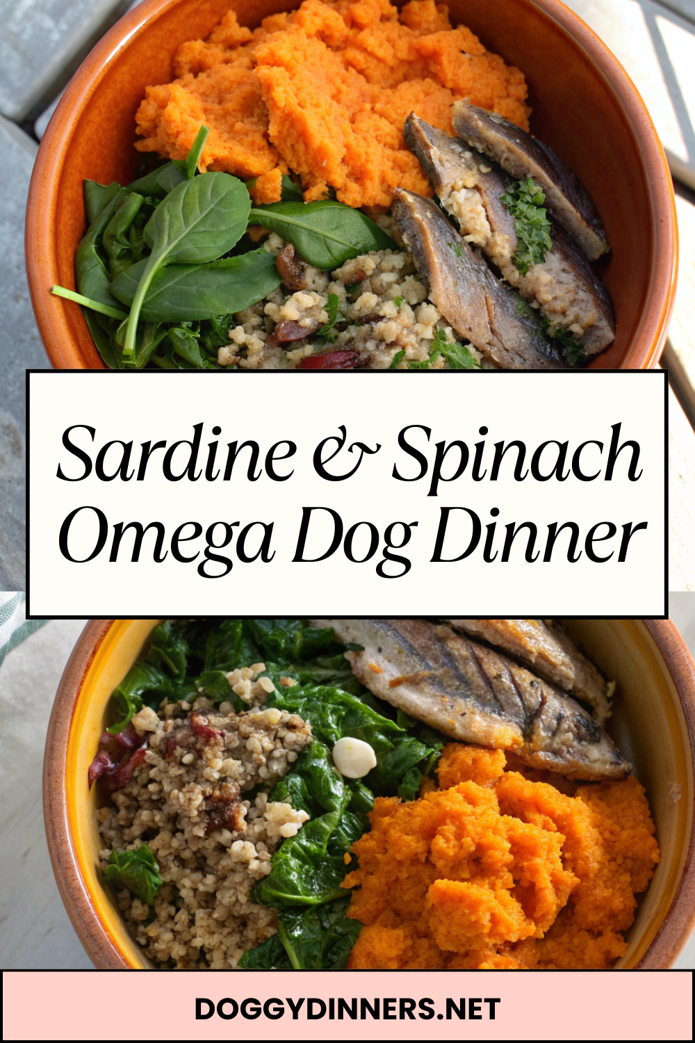 Sardine & Spinach Omega Dog Dinner – Heart-Healthy, Brain-Boosting & Rich in Natural Omegas