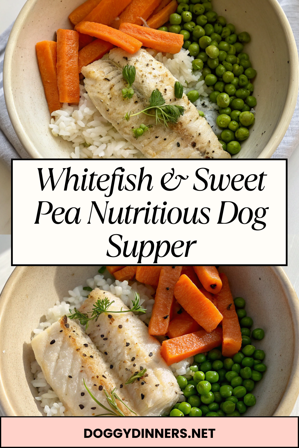 Whitefish & Sweet Pea Nutritious Dog Supper – Light, Protein-Rich & Gentle on Sensitive Systems