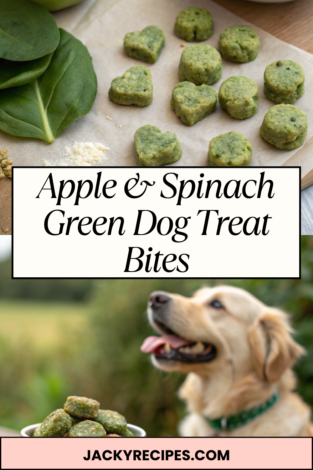 Apple & Spinach Green Dog Treat Bites