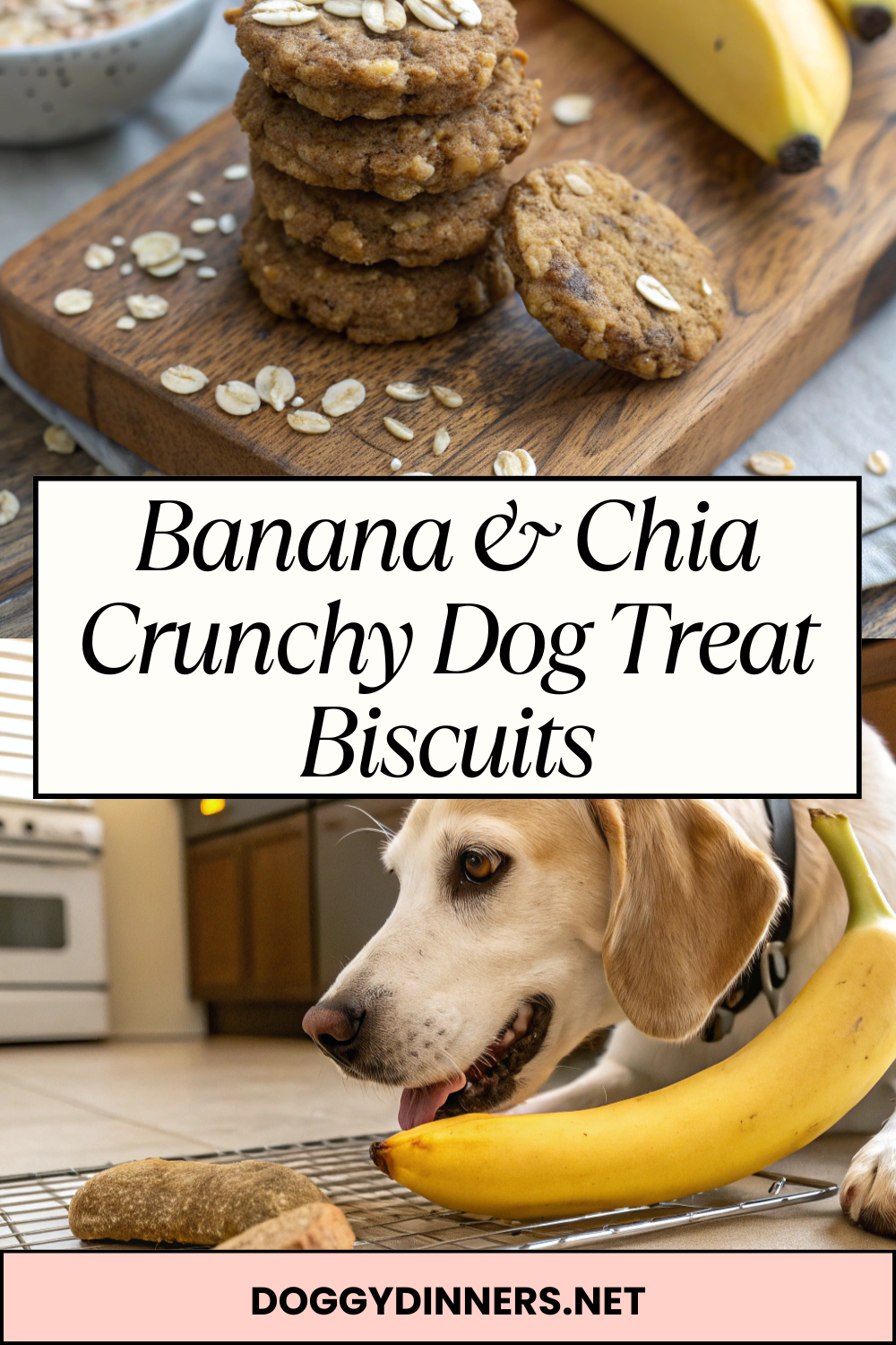 Banana & Chia Crunchy Dog Treat Biscuits