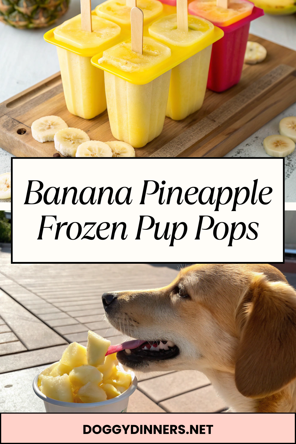 Banana Pineapple Frozen Pup Pops