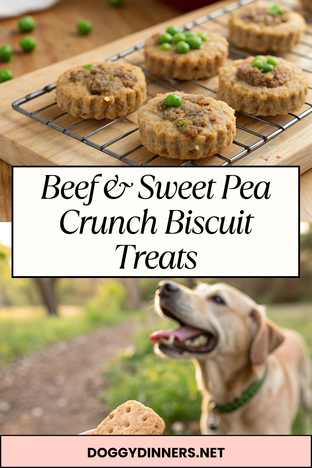 Beef & Sweet Pea Crunch Biscuit Treats