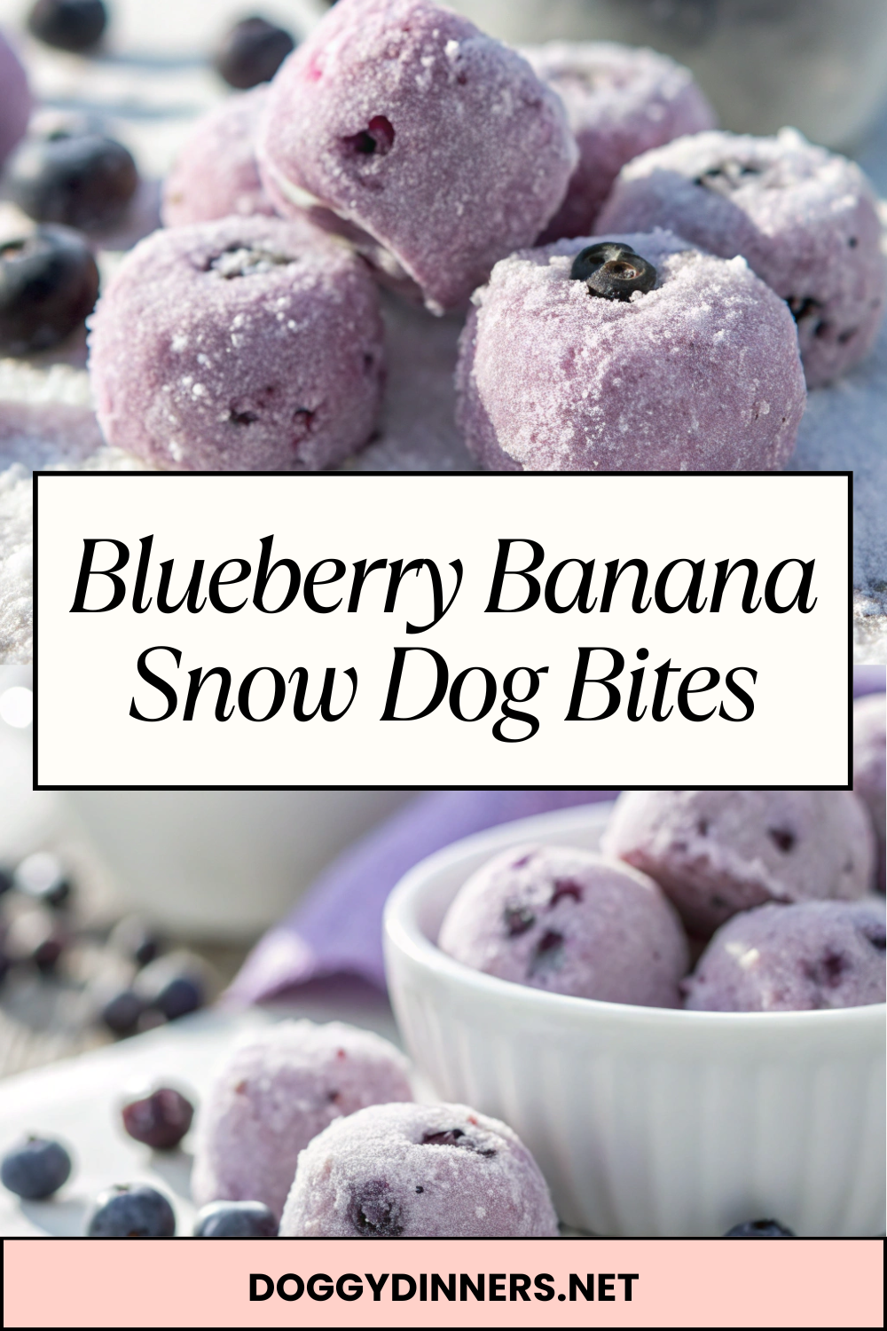 Blueberry Banana Snow Dog Bites – Soft Frozen Fruit Treats with a Creamy, Melt-in-the-Mouth Texture