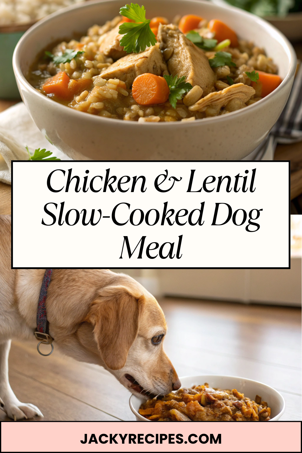 Chicken & Lentil Slow-Cooked Dog Meal