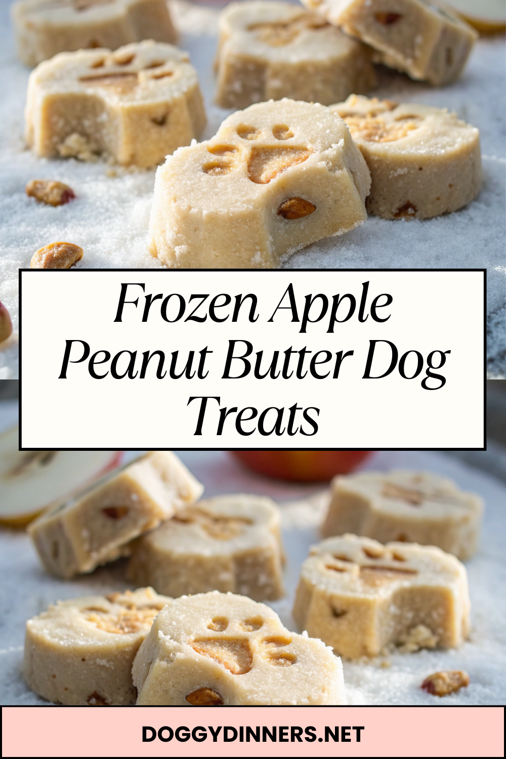 Frozen Apple Peanut Butter Dog Treats