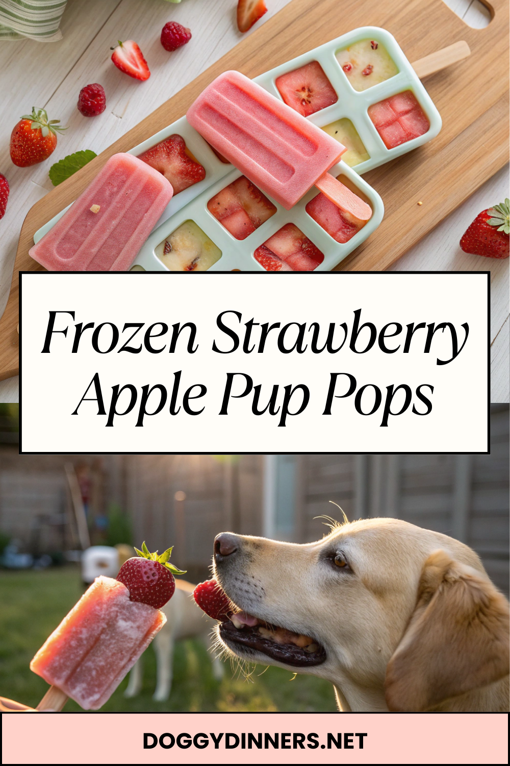 Frozen Strawberry Apple Pup Pops