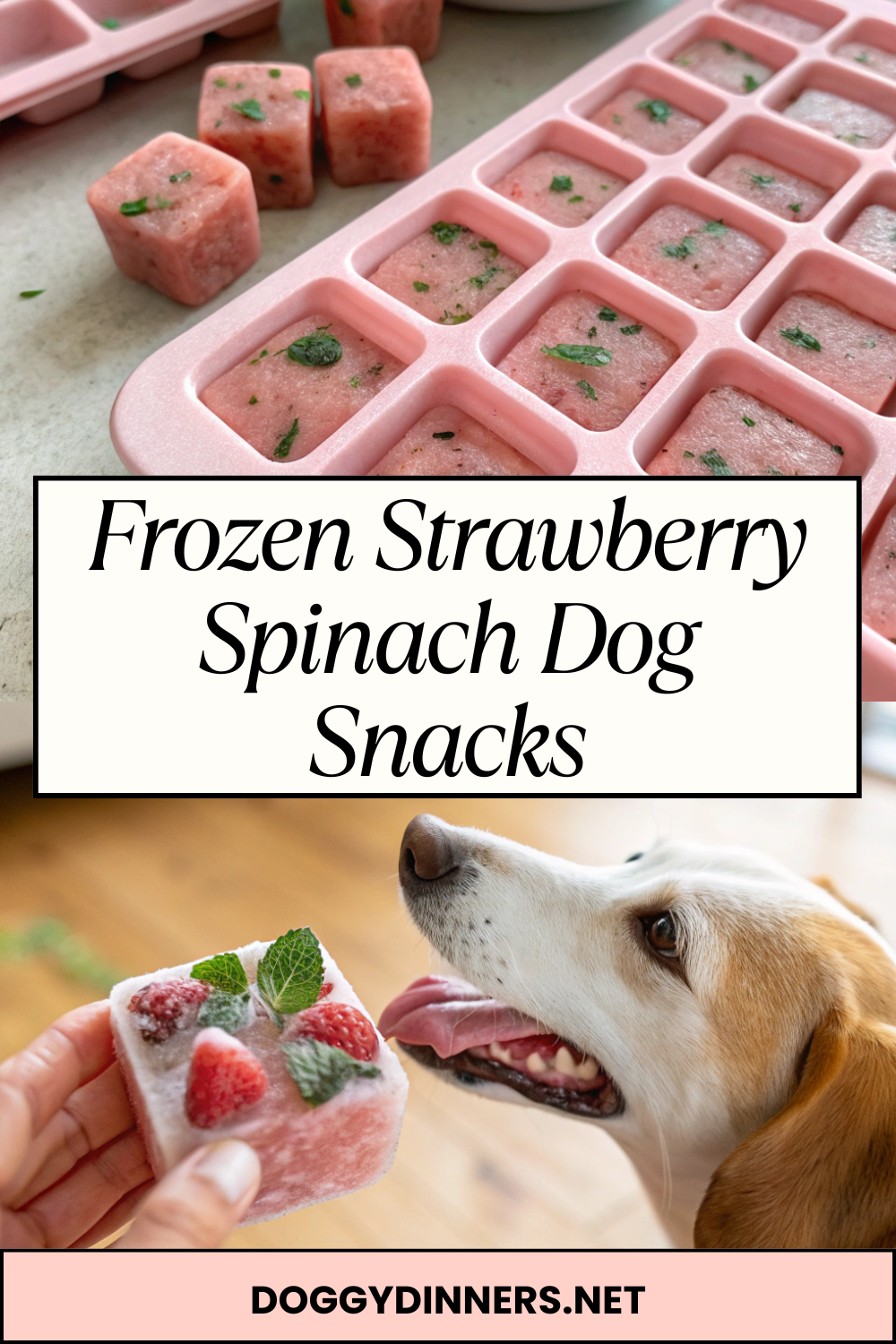 Frozen Strawberry Spinach Dog Snacks