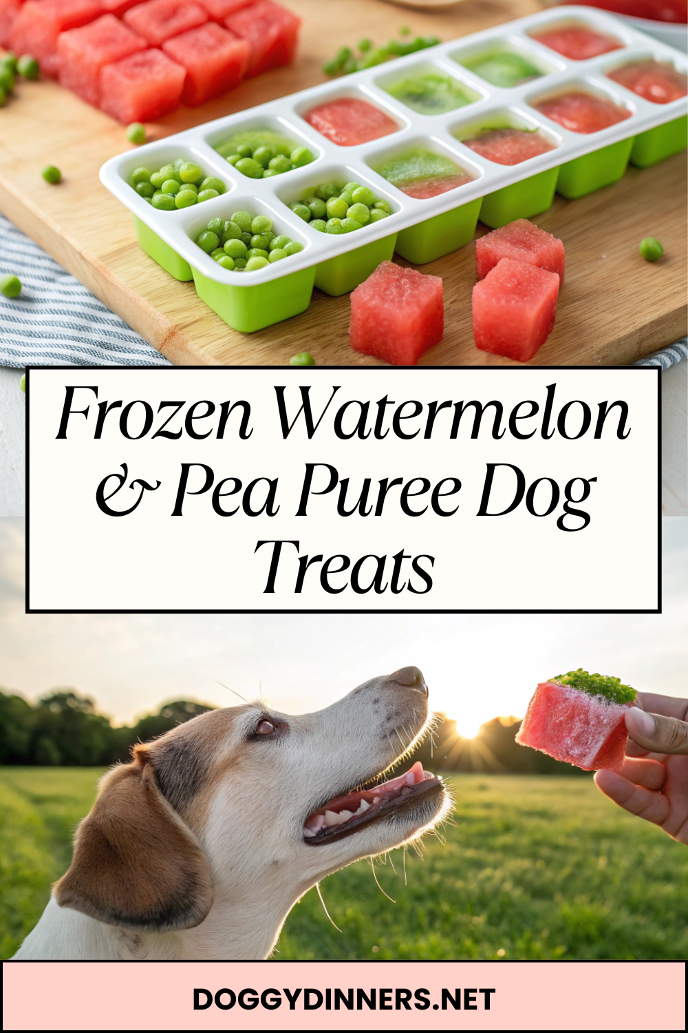 Frozen Watermelon & Pea Puree Dog Treats