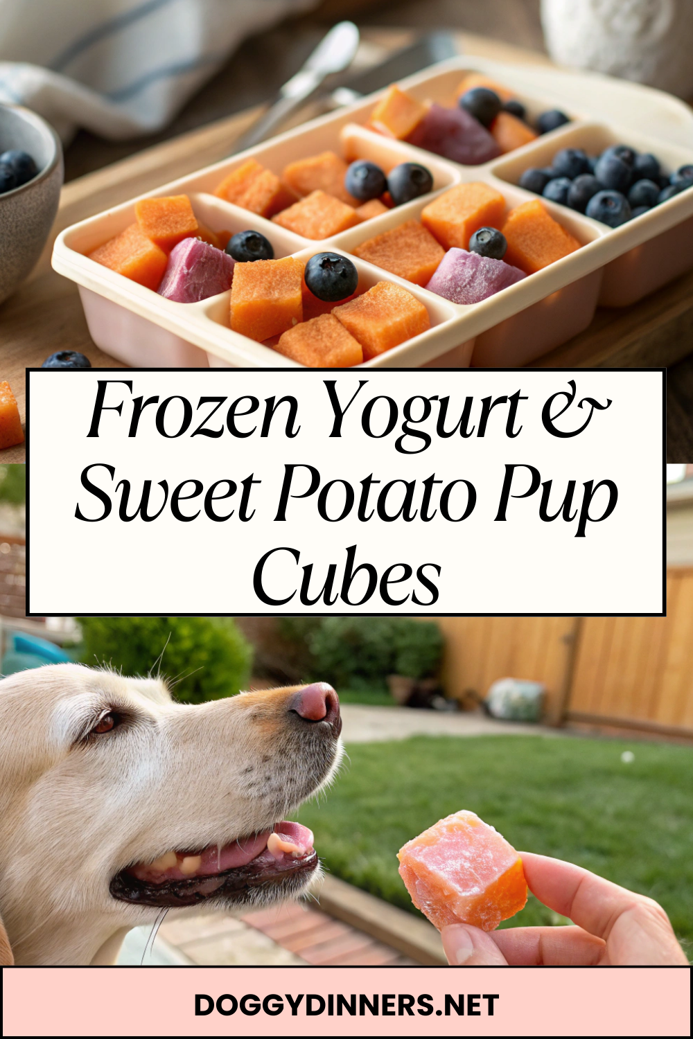 Frozen Yogurt & Sweet Potato Pup Cubes