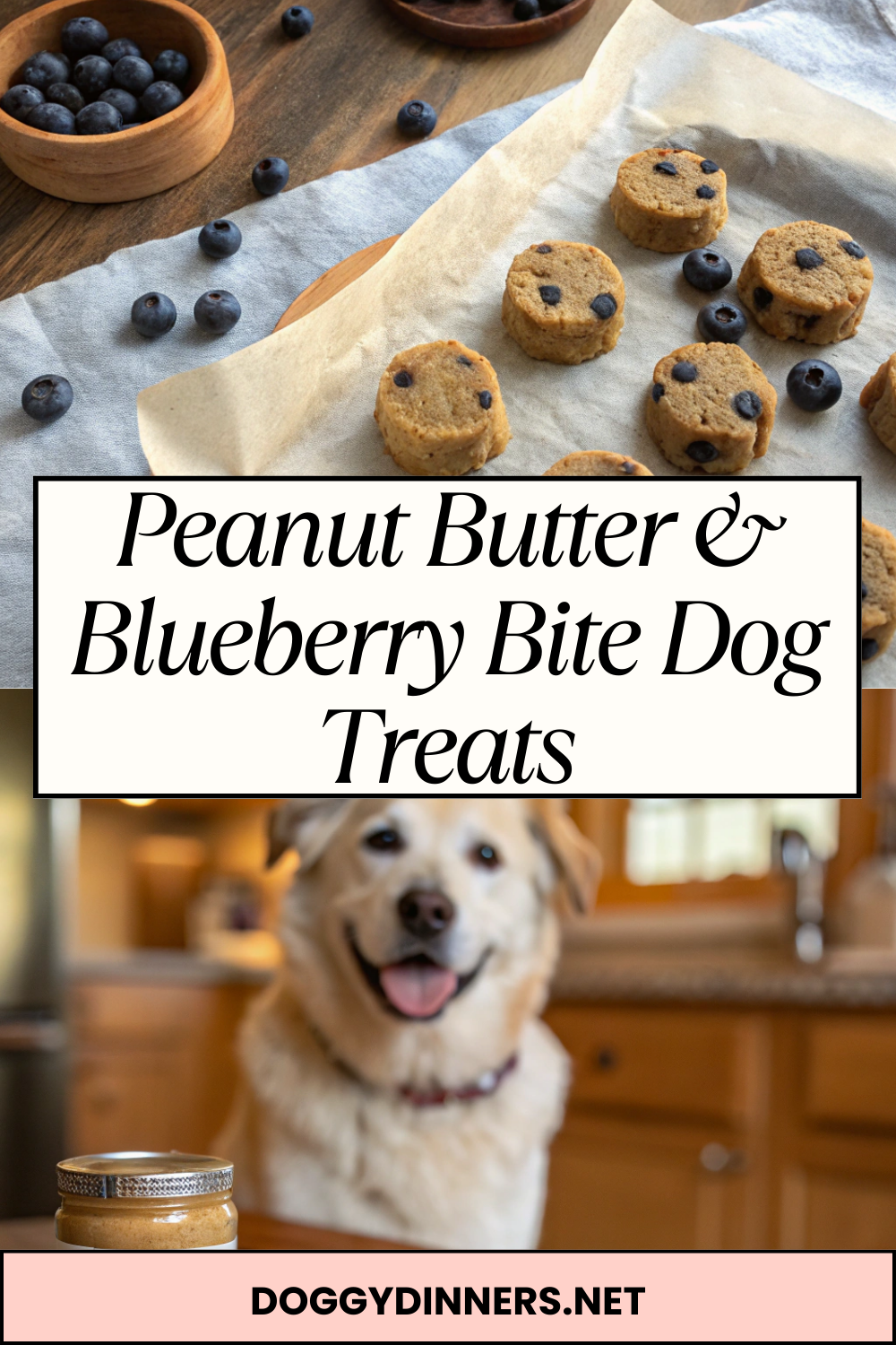 Peanut Butter & Blueberry Bite Dog Treats