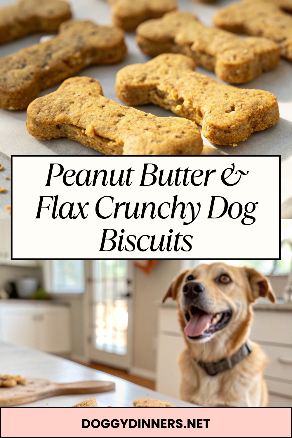 Peanut Butter & Flax Crunchy Dog Biscuits