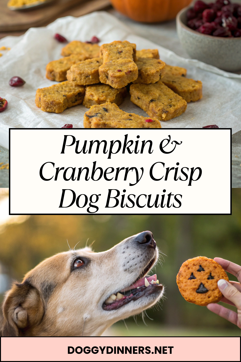 Pumpkin & Cranberry Crisp Dog Biscuits