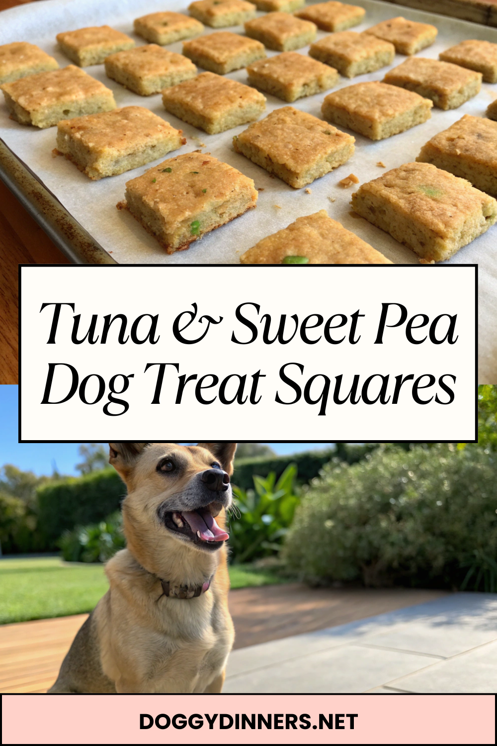 Tuna & Sweet Pea Dog Treat Squares