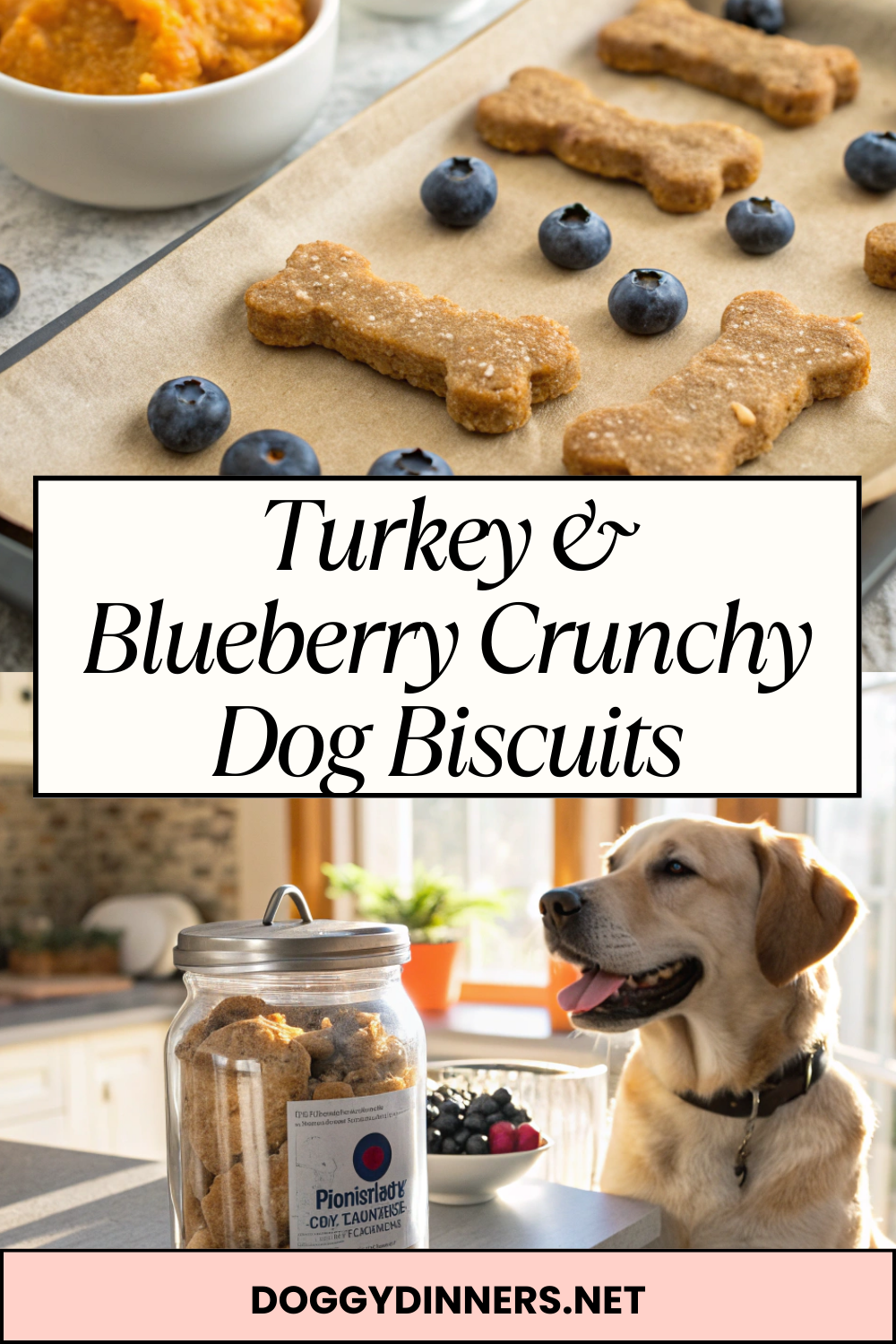 Turkey & Blueberry Crunchy Dog Biscuits