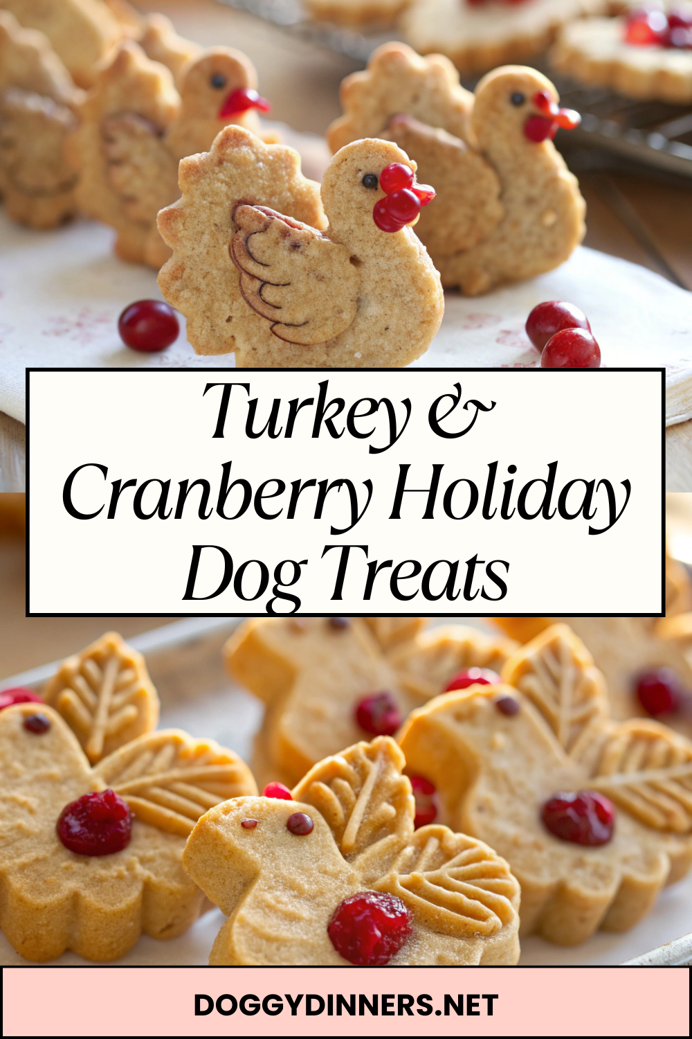 Turkey & Cranberry Holiday Dog Treats – Festive Oven-Baked Biscuits with a Savory Seasonal Twist