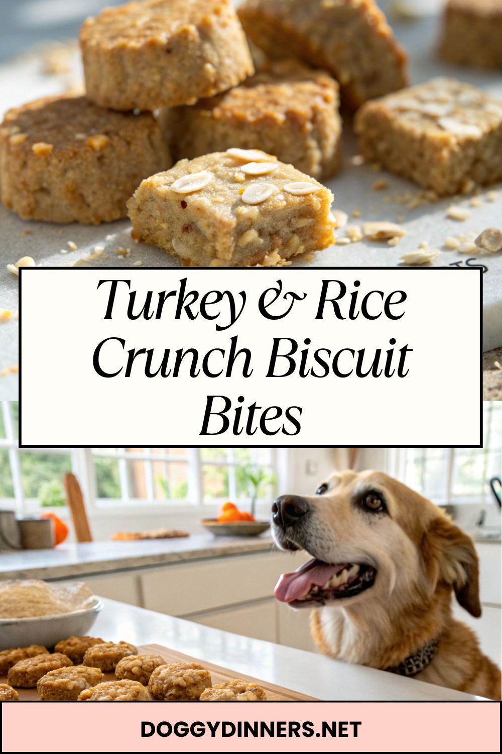 Turkey & Rice Crunch Biscuit Bites – Bite-Size Oven-Baked Treats with a Light, Crispy Texture
