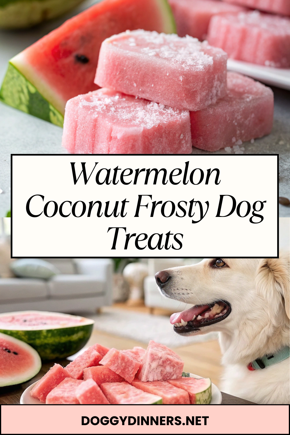 Watermelon Coconut Frosty Dog Treats – Cooling, No-Bake Summer Treats with a Creamy Twist for Dogs