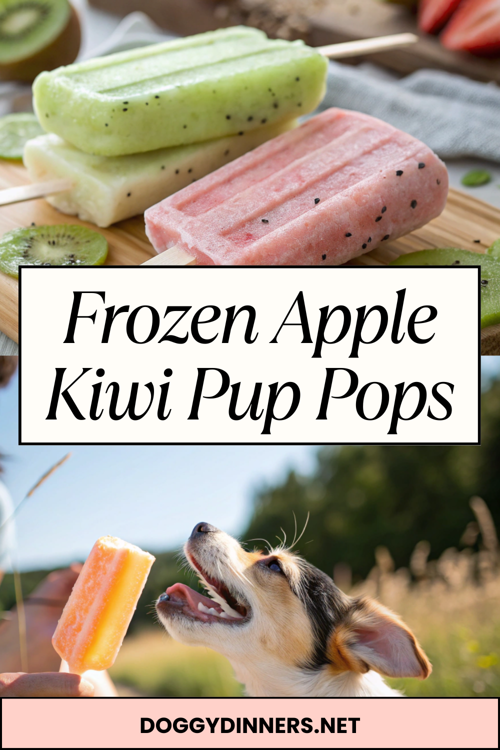 Frozen Apple Kiwi Pup Pops
