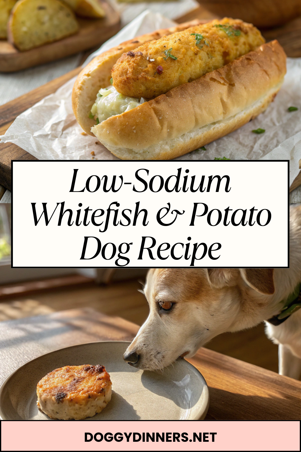 Low-Sodium Whitefish & Potato Dog Recipe
